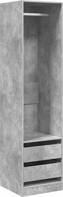 vidaXL Șifonier cu sertare, gri beton, 50x50x200 cm, lemn prelucrat