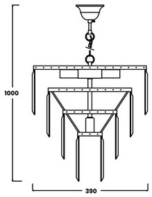 Lustra eleganta design deosebit AMEDEO, crom 17106/4+1-CHR ZL