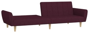 Canapea extensibila 2 locuri, cu taburet, violet, textil Violet, Cu suport de picioare