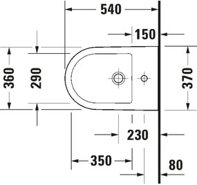 Duravit 2294150000 - Bideu suspendat D-NEO ceramică/alb lucios