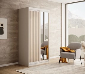 Dulap cu usi glisante 100x205 cm, Delia, ADRK Furniture (Culoare: Alb)