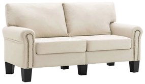 287152 vidaXL Canapea cu 2 locuri, crem, material textil