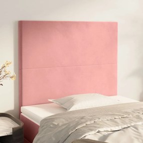 3116087 vidaXL Tăblii de pat, 2 buc, roz, 80x5x78/88 cm, catifea