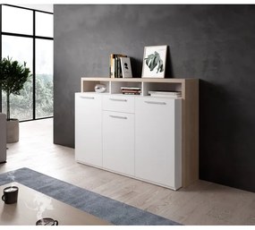 Comodă LEBY stejar sonoma/alb