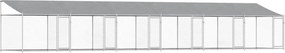 vidaXL Cușcă câini cu acoperiș și uși, gri, 12x2x2 m, oțel galvanizat