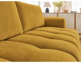 Canapea galben-muștar extensibilă/cu spațiu de depozitare 251 cm Fuji – Bobochic Paris