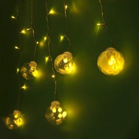 Perdea LED de Crăciun WISH BALLS 108xLED/8 funcții 4,5 m alb cald