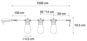 Ghirlandă luminoasă LED inteligentă 15 metri 15 lumini opal RGBW IP44 - Chill