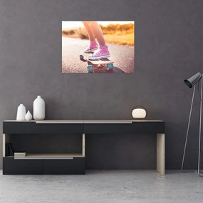 Tablou pe sticlă cu scateboard (70x50 cm)