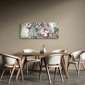 Tablou - Flori pe roata de lemn (120x50 cm)