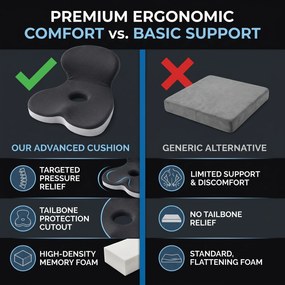 Perna ortopedica 2-in-1 sezut si suport lombar, forma L, memory foam, Gri Inchis