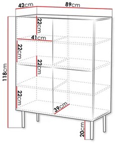 Dulap Azanat 89 4D (Nuc warmia + Negru) . 1105915