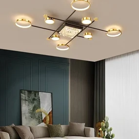 Lustra LED Cu Telecomanda, Elit's EsnL7821-5+4BK+GD, 168w