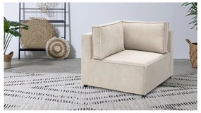 Modul pentru canapea crem cu tapițerie din catifea reiată (cu colț variabil) Nihad modular – Bobochic Paris