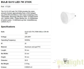 BEC LED GU10 7W 2700K 17328