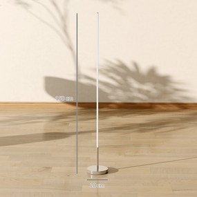 HOMCOM Lampă de Podea LED Reglabilă cu Telecomandă de 150cm Înălțime, Argintiu | Aosom Romania