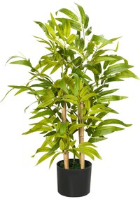 HOMCOM Bambus artificial plante artificiale înălțime 60 cm - trunchi ramuri mușchi frunze mare realism ghiveci inclus | Aosom Romania