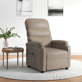 3073676 vidaXL Fotoliu rabatabil electric, cappuccino, piele ecologică