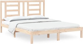 vidaXL Cadru de pat fără saltea, 150x200 cm, lemn masiv pin
