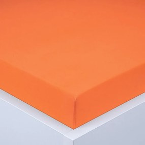 Cearşaf cu elastic jersey EXCLUSIVE portocaliu set 2 buc 90 x 200 cm
