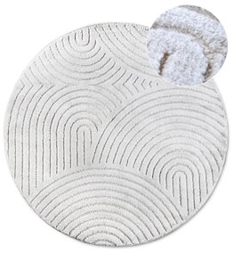 Covor alb rotund ø 200 cm Panglao New York White – Elle Decoration