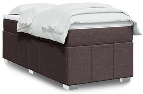 vidaXL Pat box spring cu saltea, maro închis, 90x200 cm, textil