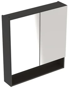 Dulap suspendat cu oglinda Geberit Selnova Square, 60 cm, gri inchis mat Gri inchis mat