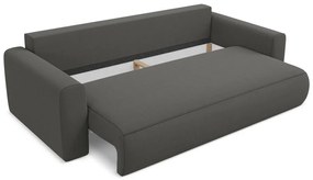 Canapea gri închis extensibilă/cu spațiu de depozitare cu tapițerie din catifea 238 cm Kapua – Makamii