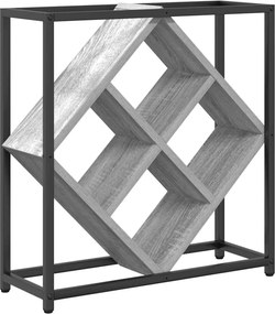 vidaXL Raft pentru vin Gri Sonoma 51 x 18 x 52,5 cm Lemn compozit