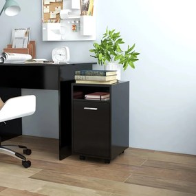 vidaXL Dulap lateral cu roți, negru, 33x38x60 cm, PAL