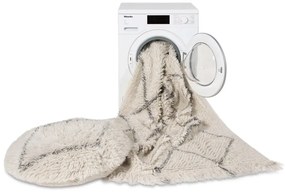 Taburet alb cu tapițerie din lână Berber Soul – Lorena Canals