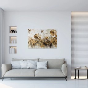 Tablou - pictură abstractă florală (90x60 cm)