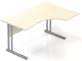 Masa ergonomica Visio 140 x 100 cm, dreapta, paltin