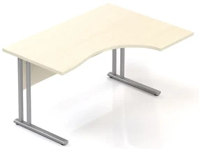 Masa ergonomica Visio 140 x 100 cm, dreapta, paltin