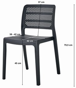 Set de sufragerie alb-negru 1 + 4, masa OSLO 80x80 si scaune din plastic negru PAGI