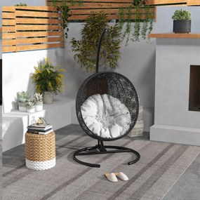 Outsunny Suport pentru Scaun Suspendat cu Bază Stabilă Cadru metalic Suport pentru Leagăn Ø102x195 cm Negru | Aosom Romania