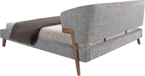 Pat dublu tapitat design LUX Grey-Walnut, 180x200cm