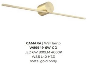 Aplica de perete LED pentru oglinda sau tablou CAMARA auriu 6W