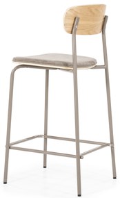 Scaun de bar Skoladin lemn de frasin taupe 95 cm