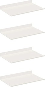 vidaXL Raft suspendat Pe perete 4 pcs Alb 30 x 18 x 2,5 cm Oțel