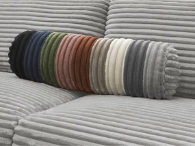 Canapea gri deschis pentru dormitul zilnic/extensibilă cu tapițerie din catifea reiată 220 cm Hugo – Bobochic Paris