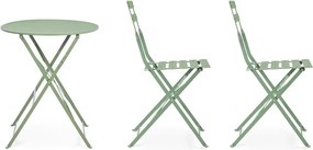 Set de dining pentru grădină verde salvie din oțel pentru 2 persoane Austin – Bizzotto
