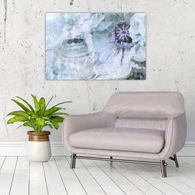 Tablou - Frescă florală pe un perete de cărămidă (90x60 cm)