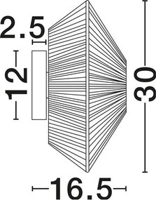 Aplica de perete cu design texturat ELVIO gri 30cm