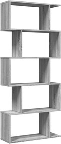 vidaXL Bibliotecă/separator 5 niveluri sonoma gri 70x24x161 cm lemn