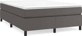 vidaXL Pat box spring cu saltea, gri, 180x200 cm, piele ecologică