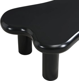 Masă de cafea în formă de nor, din MDF cu iluminare LED și sertar, 98x65,5x40 cm, Negru