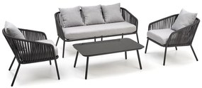 Set de gradina Rocca - 5 locuri, gri