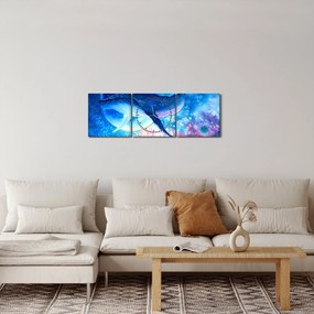 Tablou - Balena spațială (cu ceas) (90x30 cm)