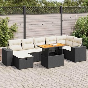 3328092 vidaXL Set mobilier de grădină cu perne, 5 piese,poliratan/lemn acacia